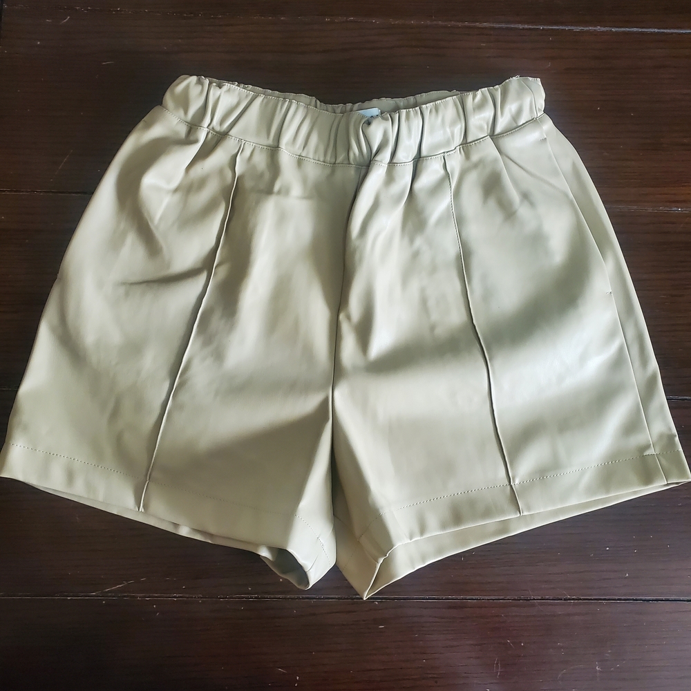 Topshop High Waist Tan Shorts